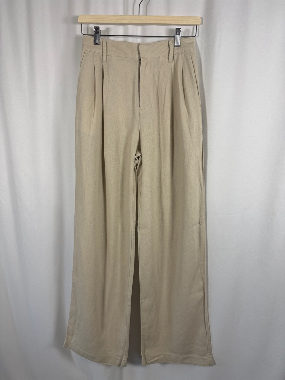 GAP Khaki Easy Trouser Wide-Leg Pleated Pants